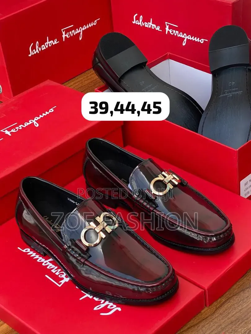 Men's Leather Loafers Mirrow Shoe(Salvatore Ferragamo)