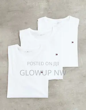 Tommy Hilfiger Signature Essential Flag Logo 3 Pack T-Shirt in White