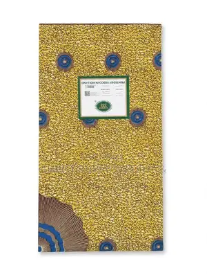 Original Vlisco Holland Wax 6 Yards Yellow Blue Target Print Real QR