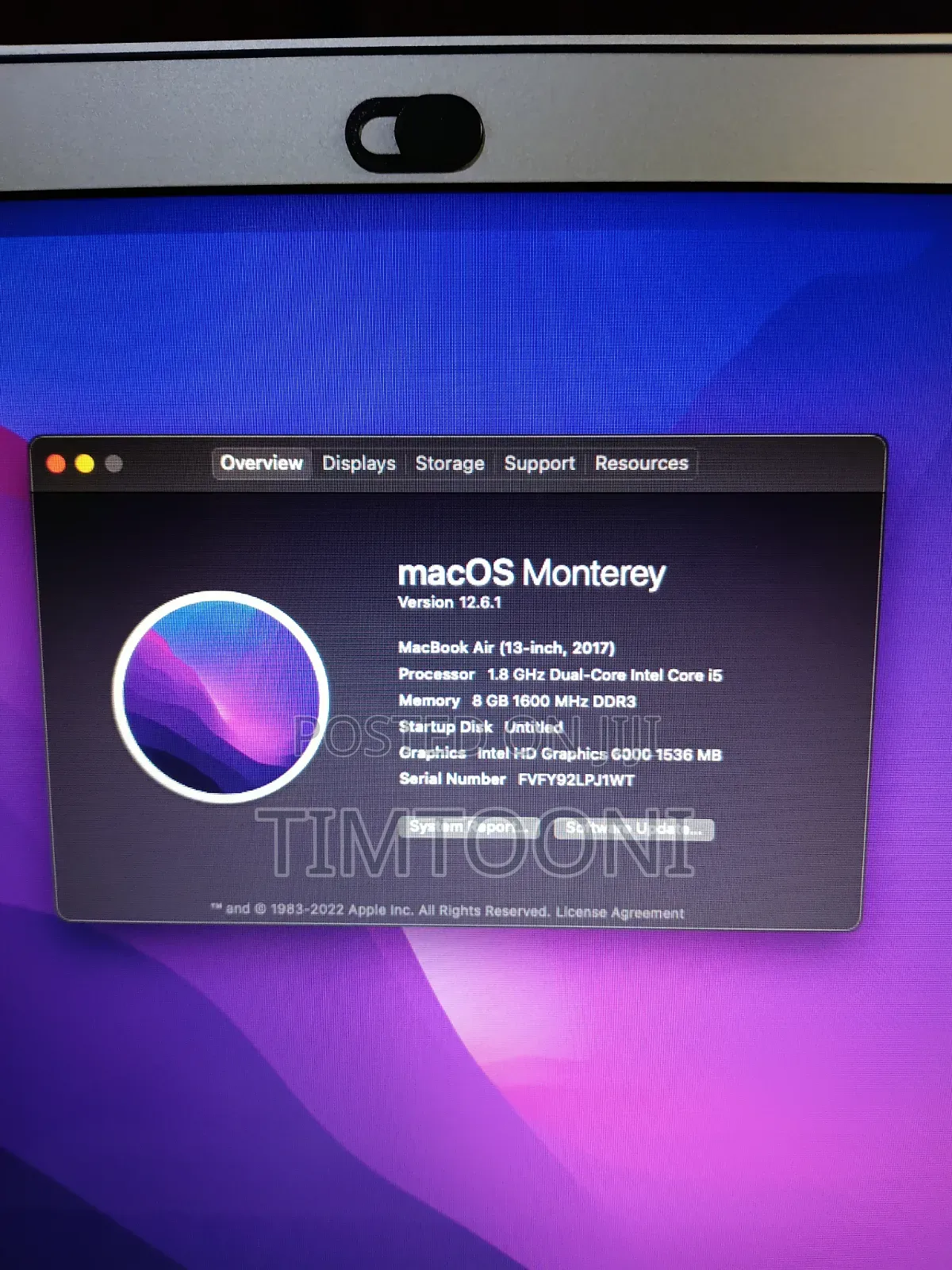 Laptop Apple MacBook Air 2017 8GB Intel Core i5 SSD 256GB