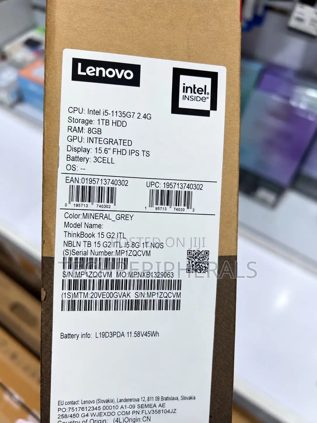 New Laptop Lenovo ThinkBook 15 8GB Intel Core i5 HDD 1T
