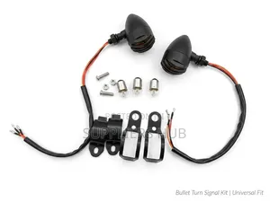 2pc Motorbike Signal Indicator Lights With Bulbs, Clamp and Screws