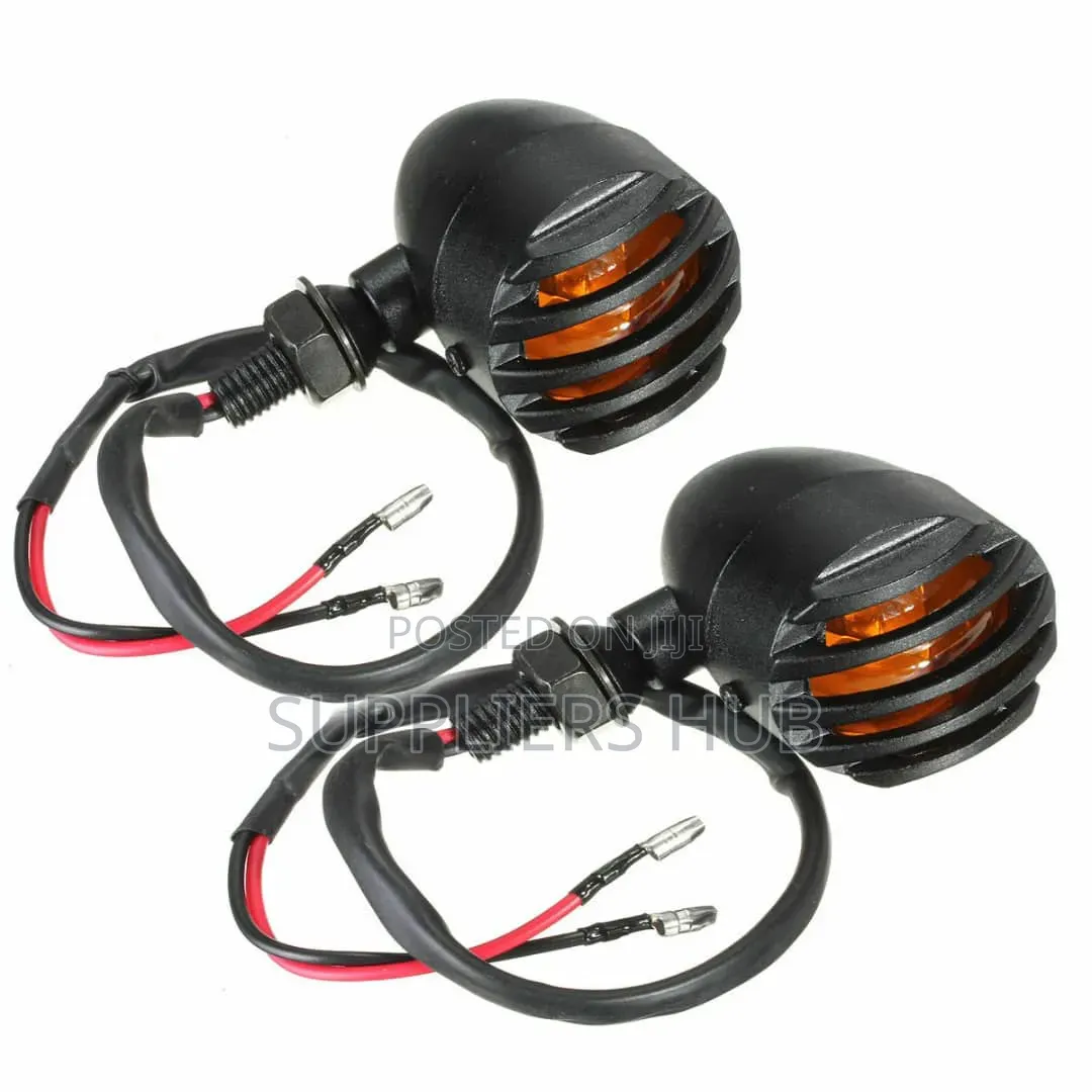 2pc Motorbike Signal Indicator Lights With Bulbs, Clamp and Screws