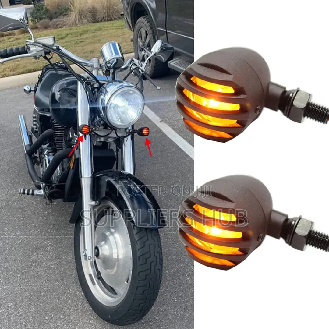 2pc Motorbike Signal Indicator Lights With Bulbs, Clamp and Screws