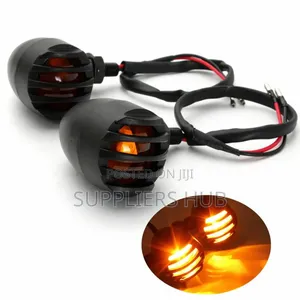 2pc Motorbike Signal Indicator Lights With Bulbs, Clamp and Screws
