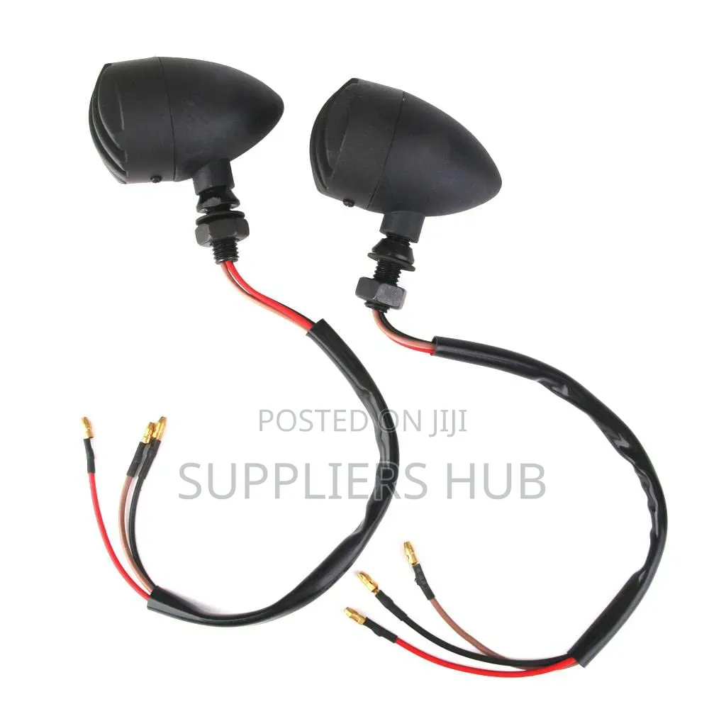 2pc Motorbike Signal Indicator Lights With Bulbs, Clamp and Screws