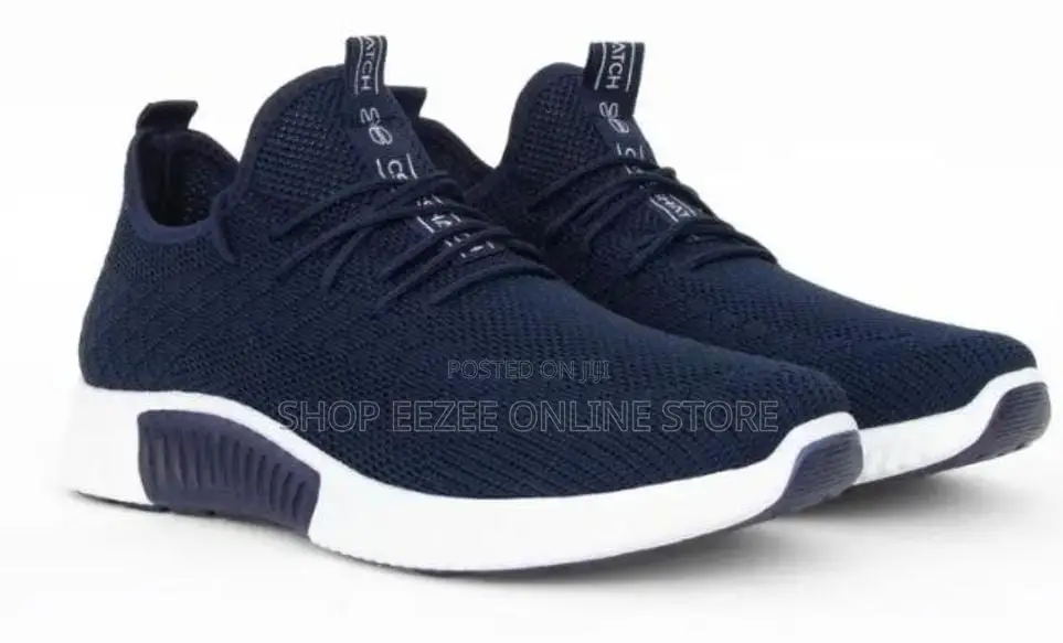 Crosshatch Breathable Sneakers - Navy Blue