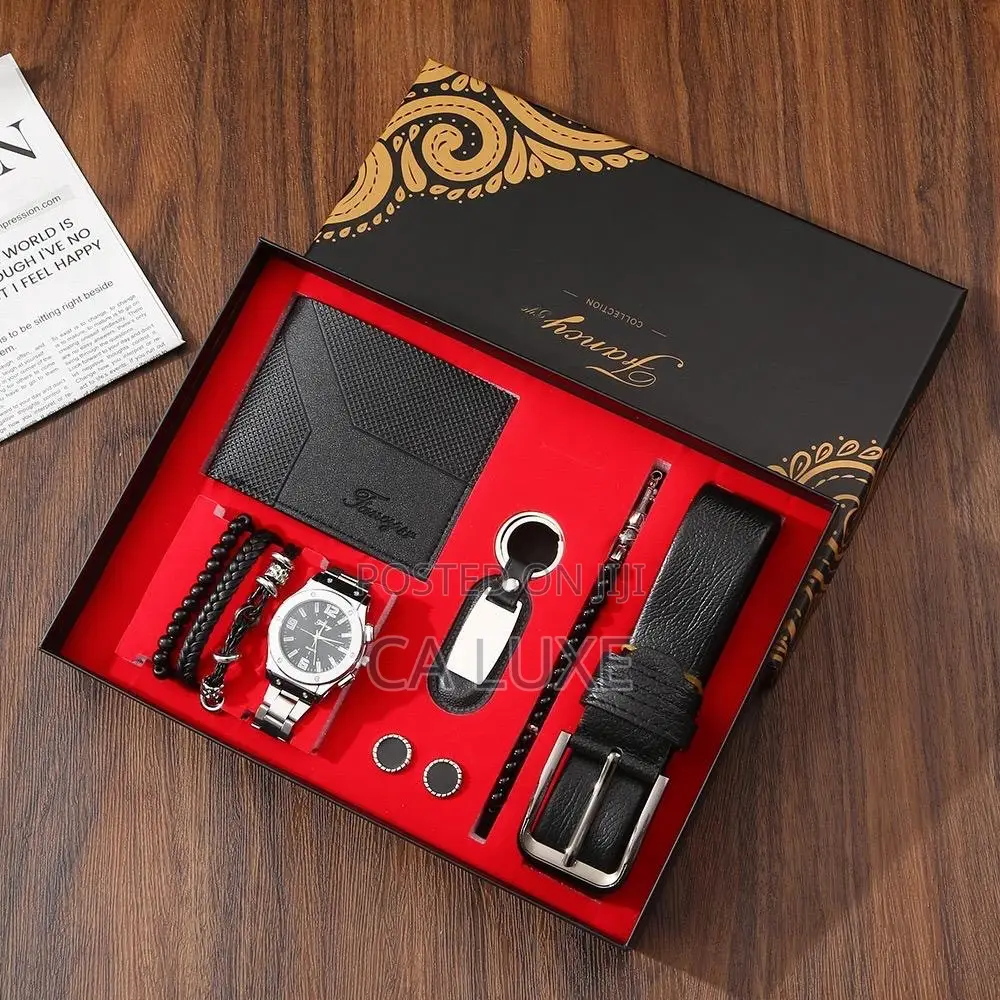 Quality Watch Perfume Wallet Men's Valentine Gift Box Package Set