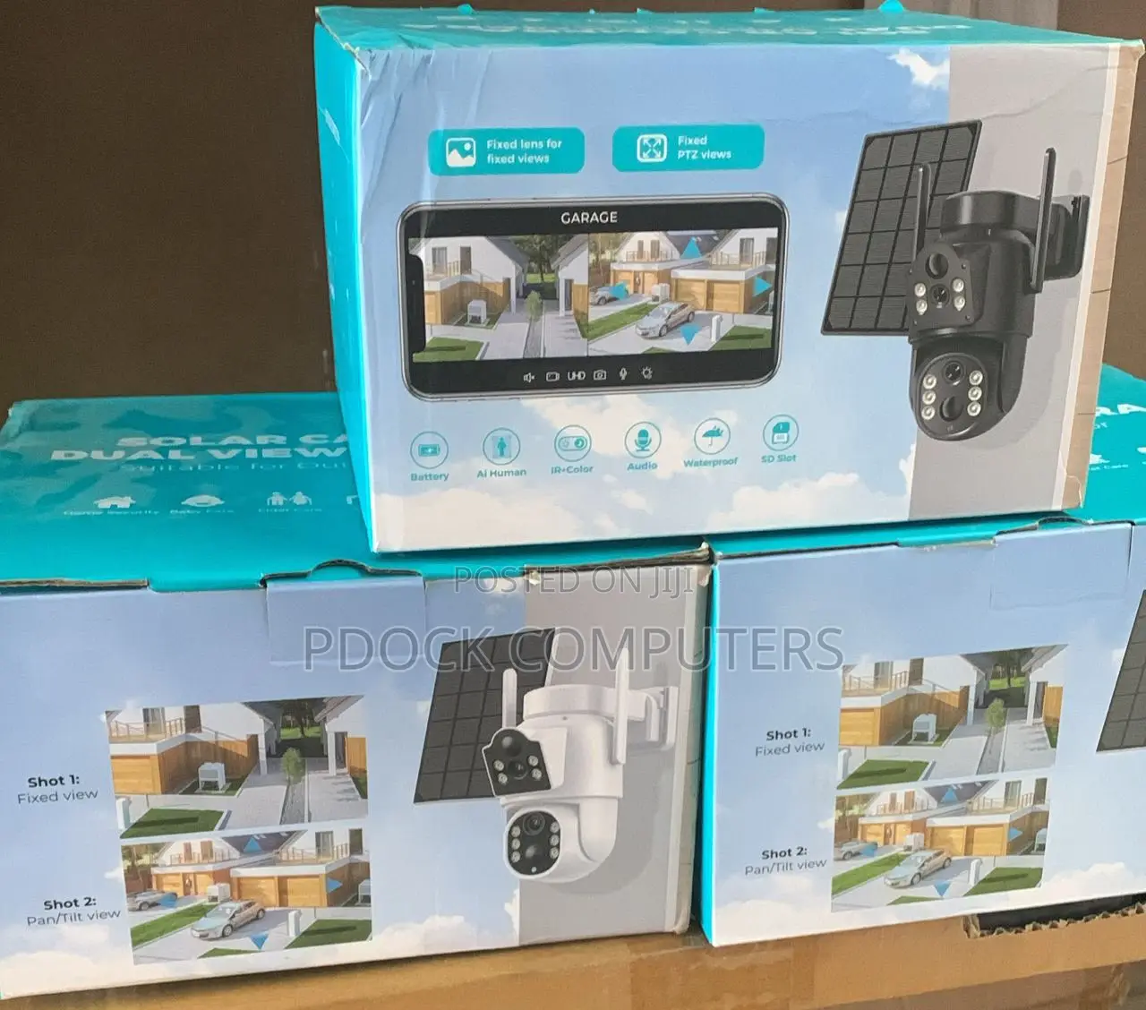 8MP 2 LENS Wireless Solar Camera Outdoor Battery IP, Iscee