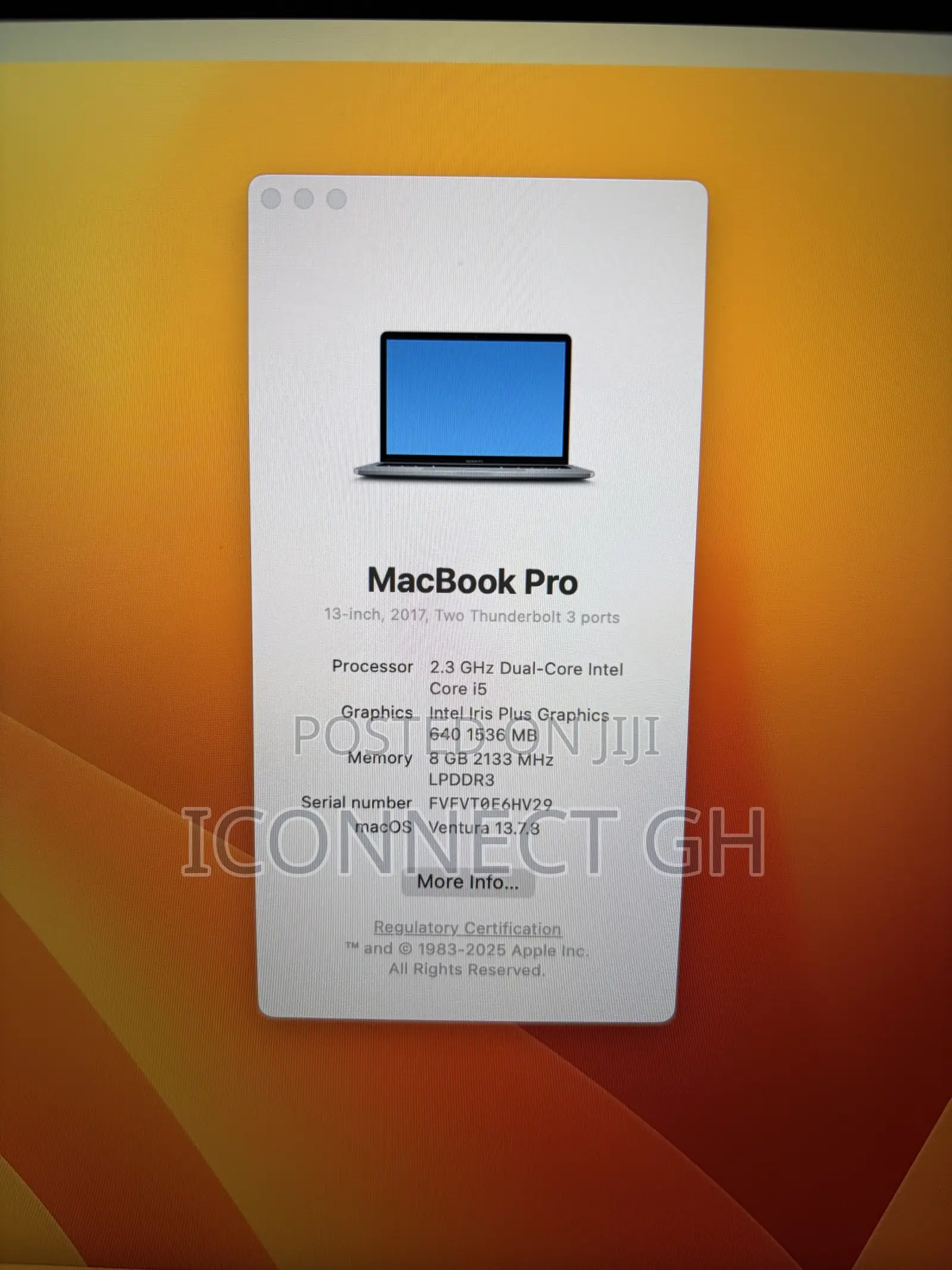 Laptop Apple MacBook Pro 2017 8GB Intel Core i5 SSD 256GB