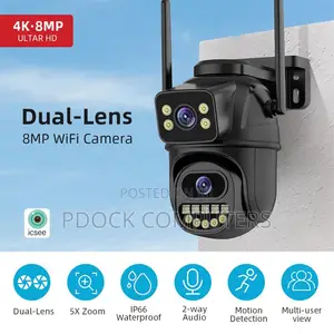 8MP 2 LENS Wireless Solar Camera Outdoor Battery IP, Iscee