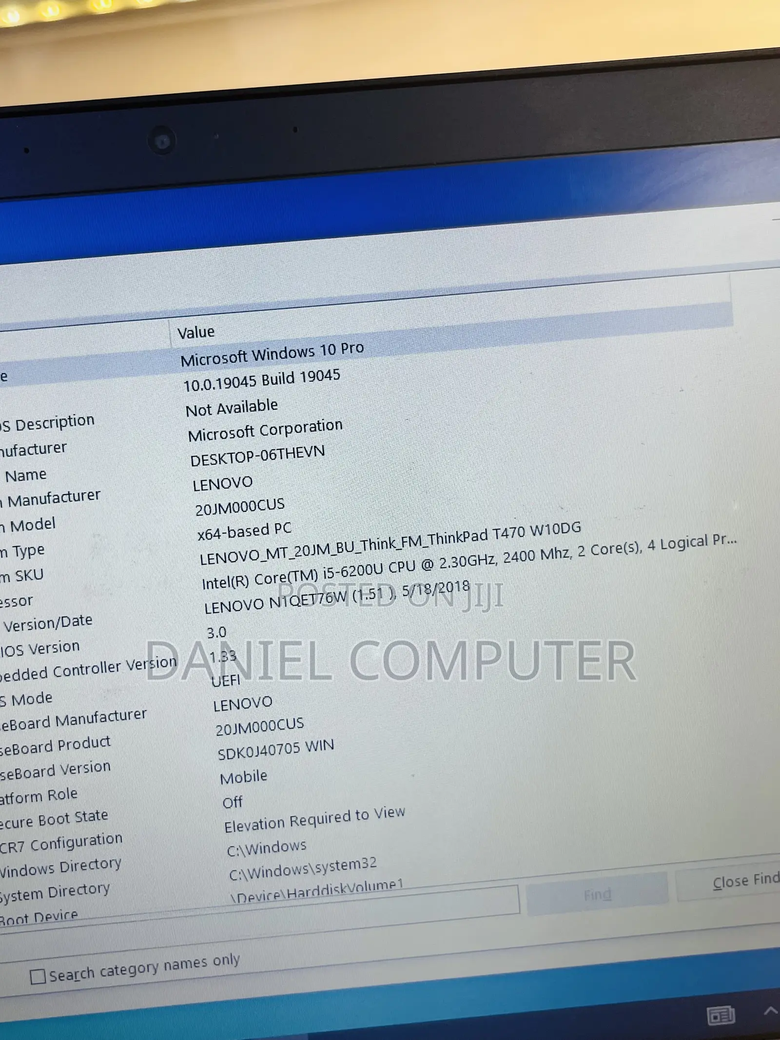 Laptop Lenovo ThinkPad T470 4GB Intel Core i5 HDD 500GB