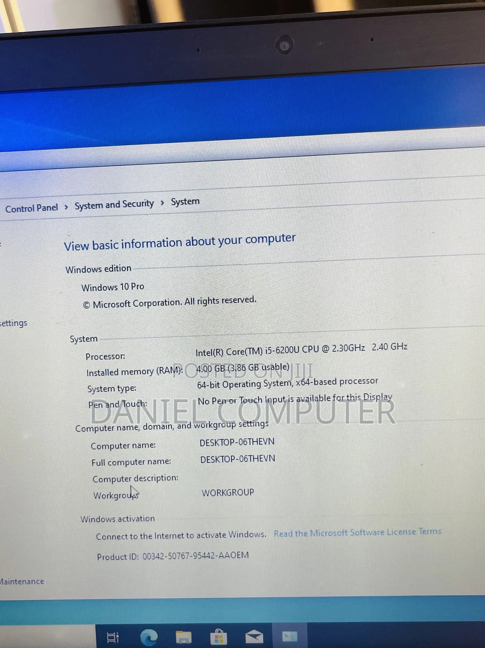 Laptop Lenovo ThinkPad T470 4GB Intel Core i5 HDD 500GB