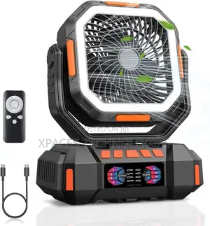 40,000MAh 3 in 1 Rechargeable in/Outdoor Camping Fan With LED Light