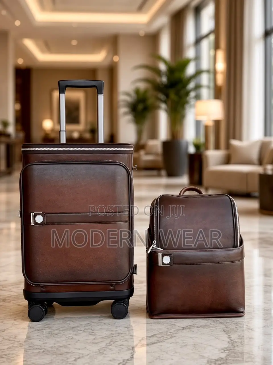 Genuine Leather Executive Travel Set Suitcase Size