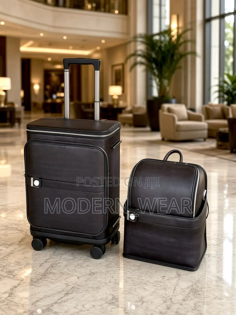 Genuine Leather Executive Travel Set Suitcase Size