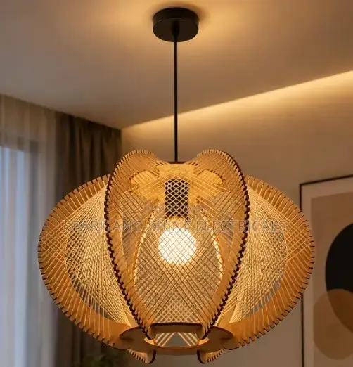 Wooden Weave Pendant Light