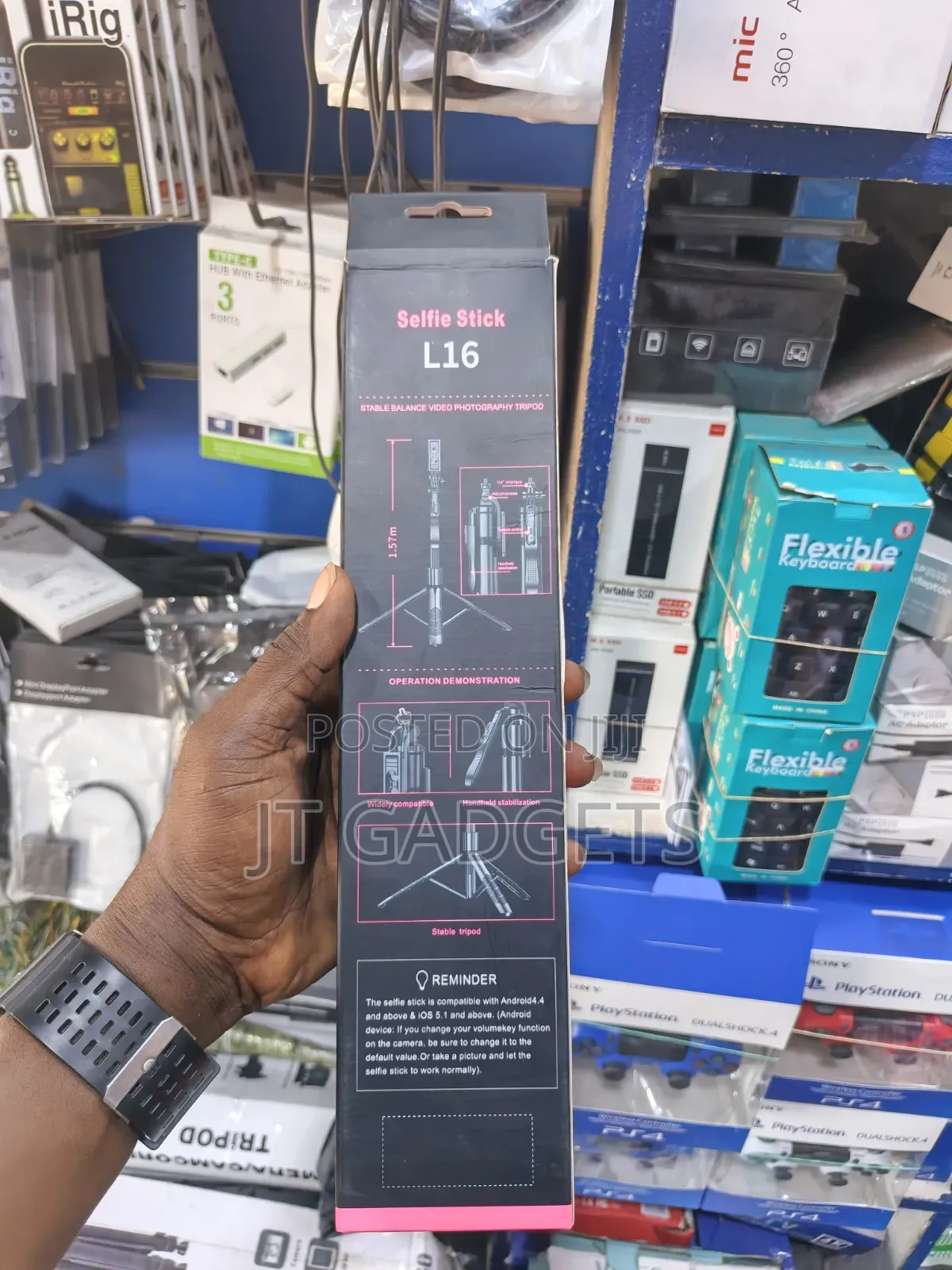 L16 Long Selfie Stick + Wireless Remote + Tripod