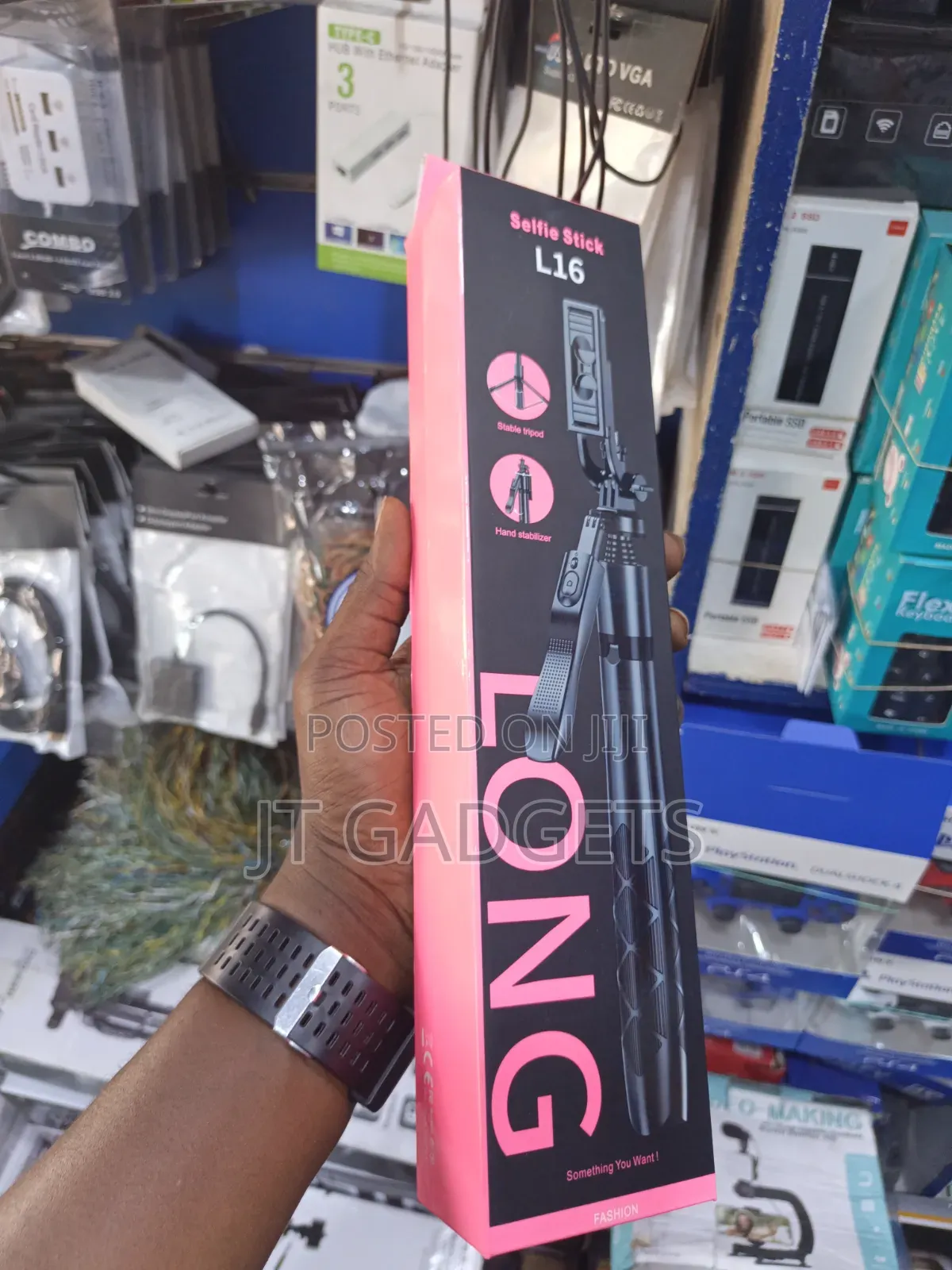 L16 Long Selfie Stick + Wireless Remote + Tripod