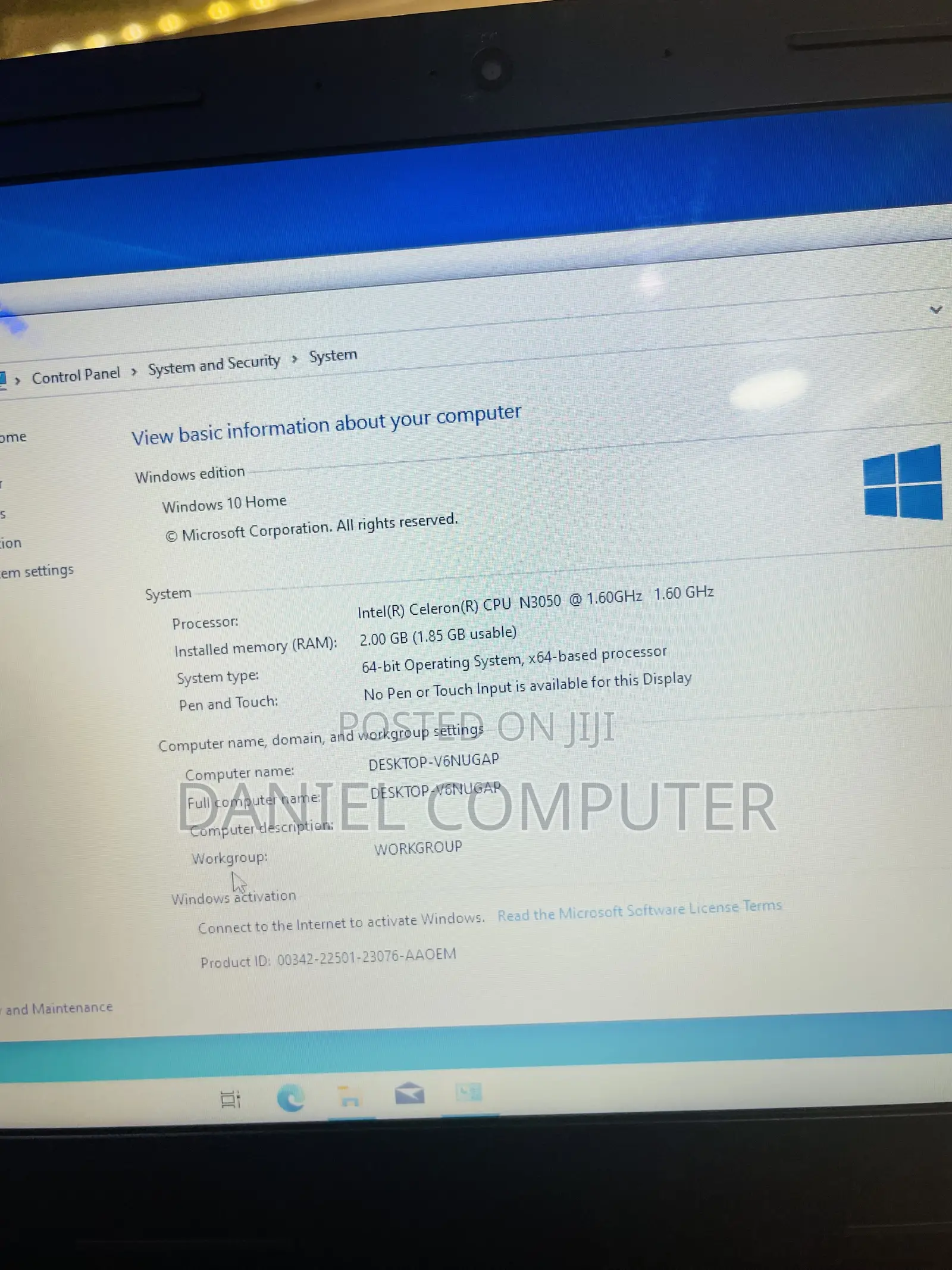 Laptop Lenovo IdeaPad 100 2GB Intel Celeron SSD 640GB