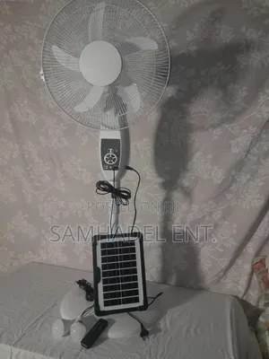 Rechargeable Solar/Electric Fan With Lights and Power Bank