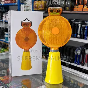 Solar Powered LED Amber Light Traffic Cone Warning Beacon – Automatic