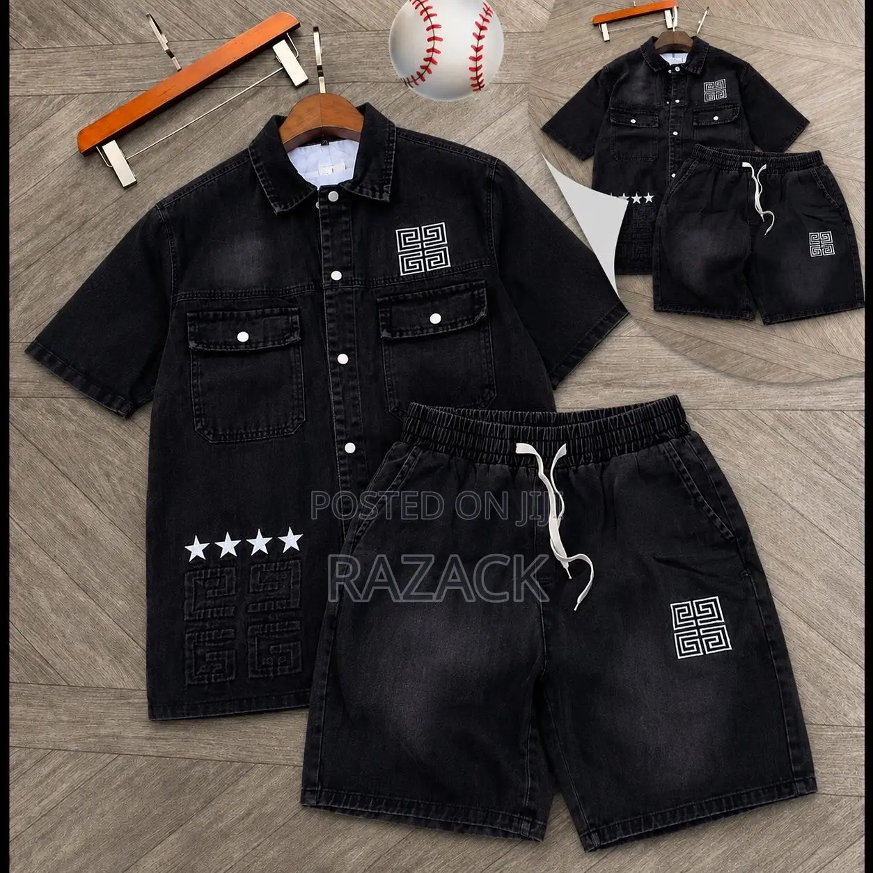 Jeans Shorts With Top