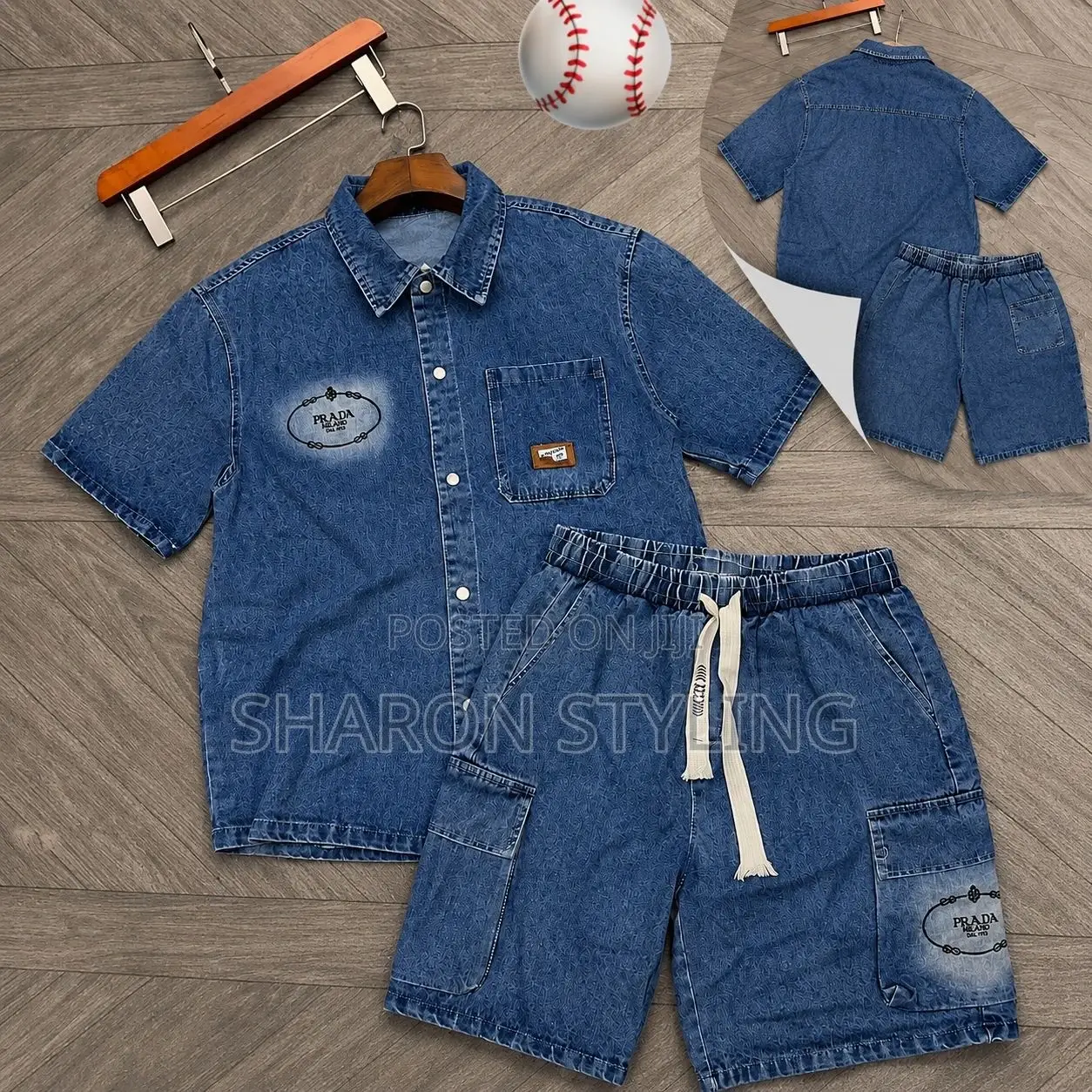 Jeans Shorts With Top