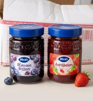 Hero Strawberry Jam. Blueberry Jam