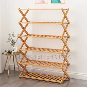 Foldable Bamboo Shoe Rack - 6-Tier