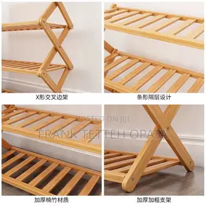 Foldable Bamboo Shoe Rack - 6-Tier
