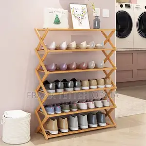 Foldable Bamboo Shoe Rack - 6-Tier
