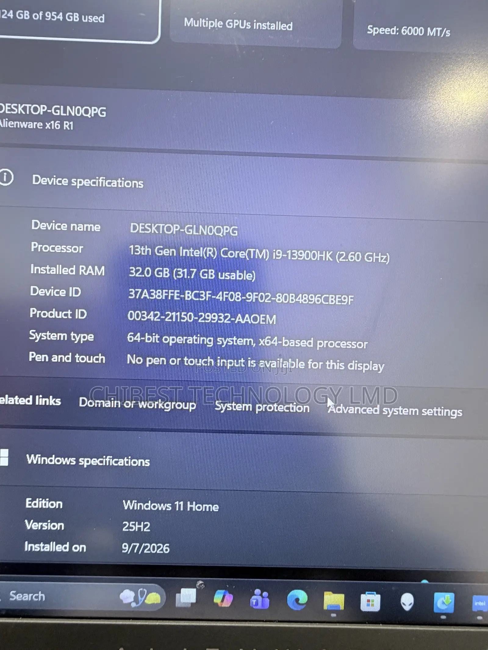 Laptop Alienware X16 r1 32GB Intel Core i9 SSD 1T