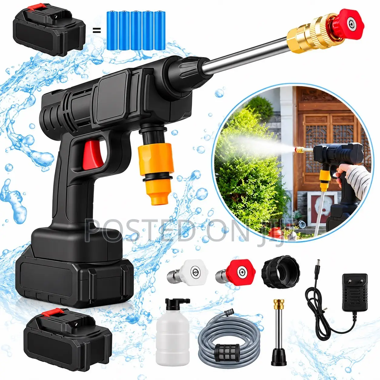 Wireless Cordless Car High Pressure Washer Gun Rechargeable