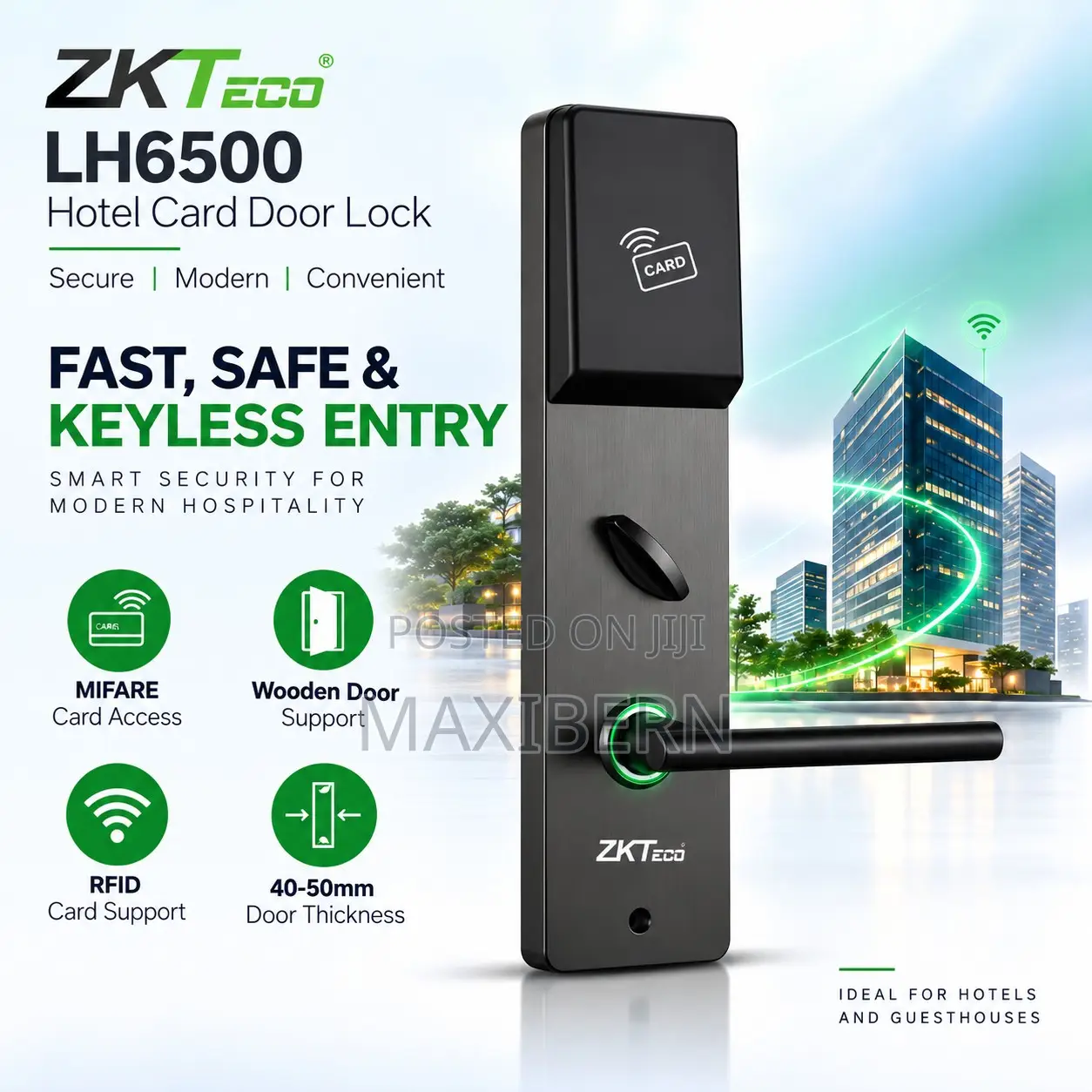 ZKTeco LH6500 Super Thin RFID Hotel Door Lock