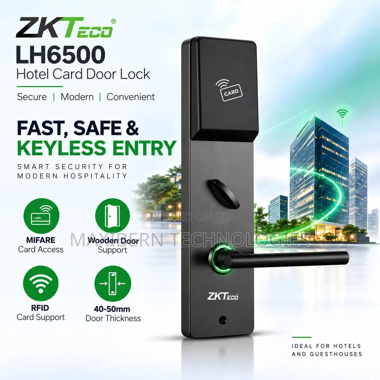 ZKTeco LH6500 Super Thin RFID Hotel Door Lock
