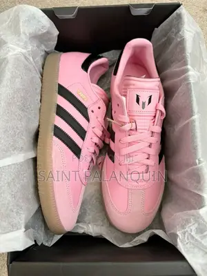 An Adidas Samba OG X Lionel Messi "Light Pink / Lucid Pink" Sneake