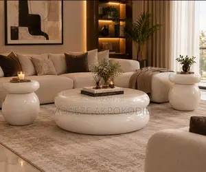 Modern 3-Piece Living Room Table Set: Centre Table + 2 Side Tables