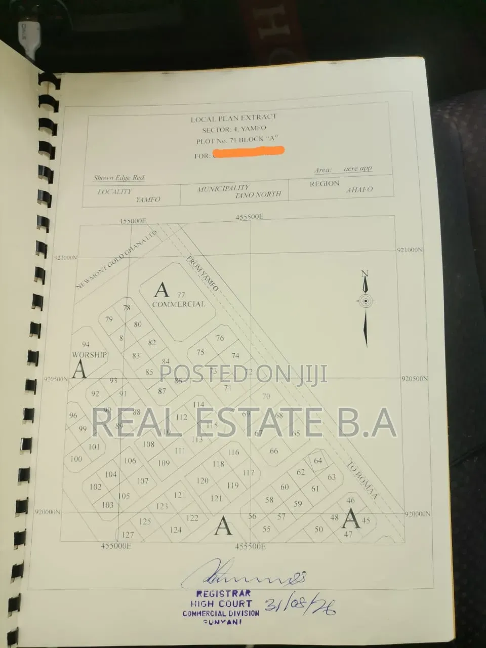 Genuine Plots of Lands 90x100 Each by the Roadside Along at Yamfo