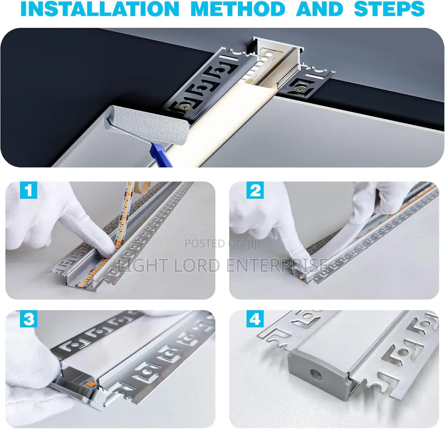 Poshplus Plaster Boards Aluminum Profiles Channel 10feet