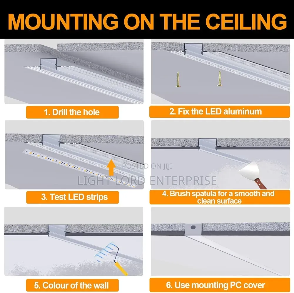 Poshplus Plaster Boards Aluminum Profiles Channel 10feet
