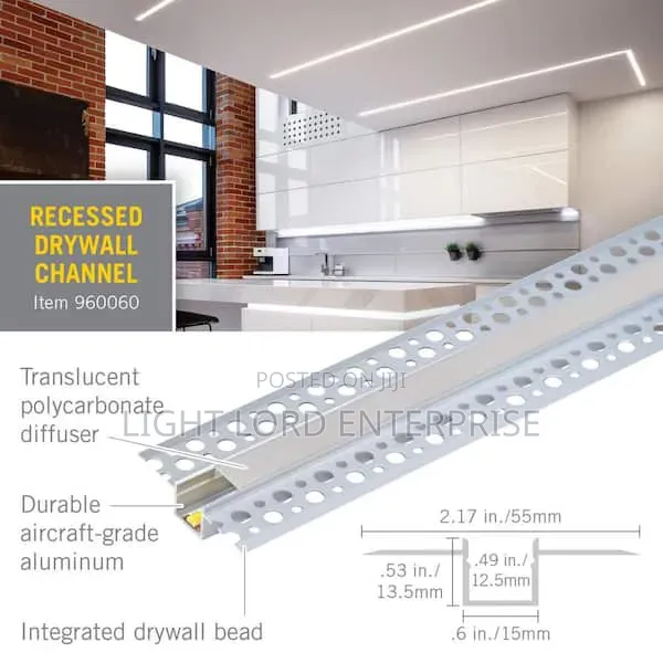 Poshplus Plaster Boards Aluminum Profiles Channel 10feet