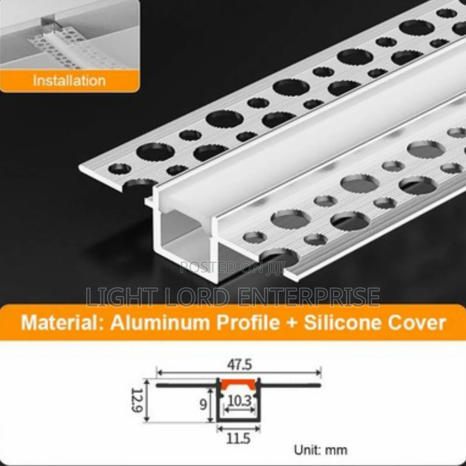 Poshplus Plaster Boards Aluminum Profiles Channel 10feet