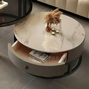 Marble Center and Coffee Table Set With Drawer