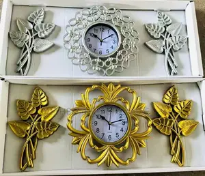 3 in 1 Gold Frame Wall Clock / Decor Wall Clock