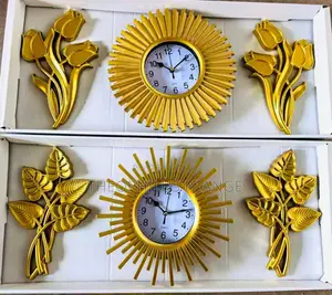 3 in 1 Gold Frame Wall Clock / Decor Wall Clock