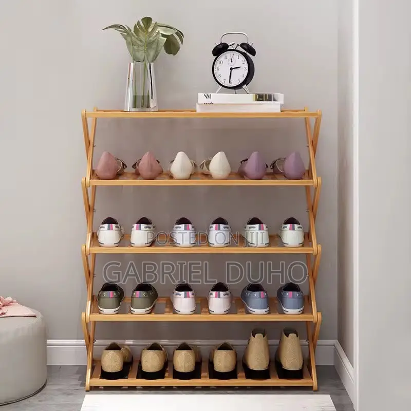 Foldable Bamboo Shoe Rack