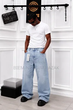 High Quality Denim Baggy Straight and Flare Jeans Available in Stock