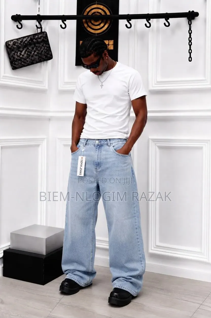 High Quality Denim Baggy Straight and Flare Jeans Available in Stock