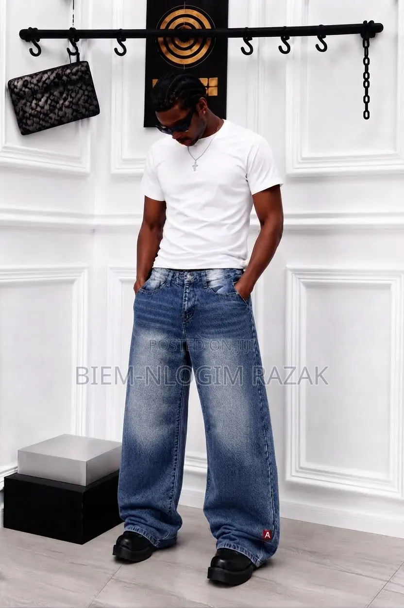 High Quality Denim Baggy Straight and Flare Jeans Available in Stock